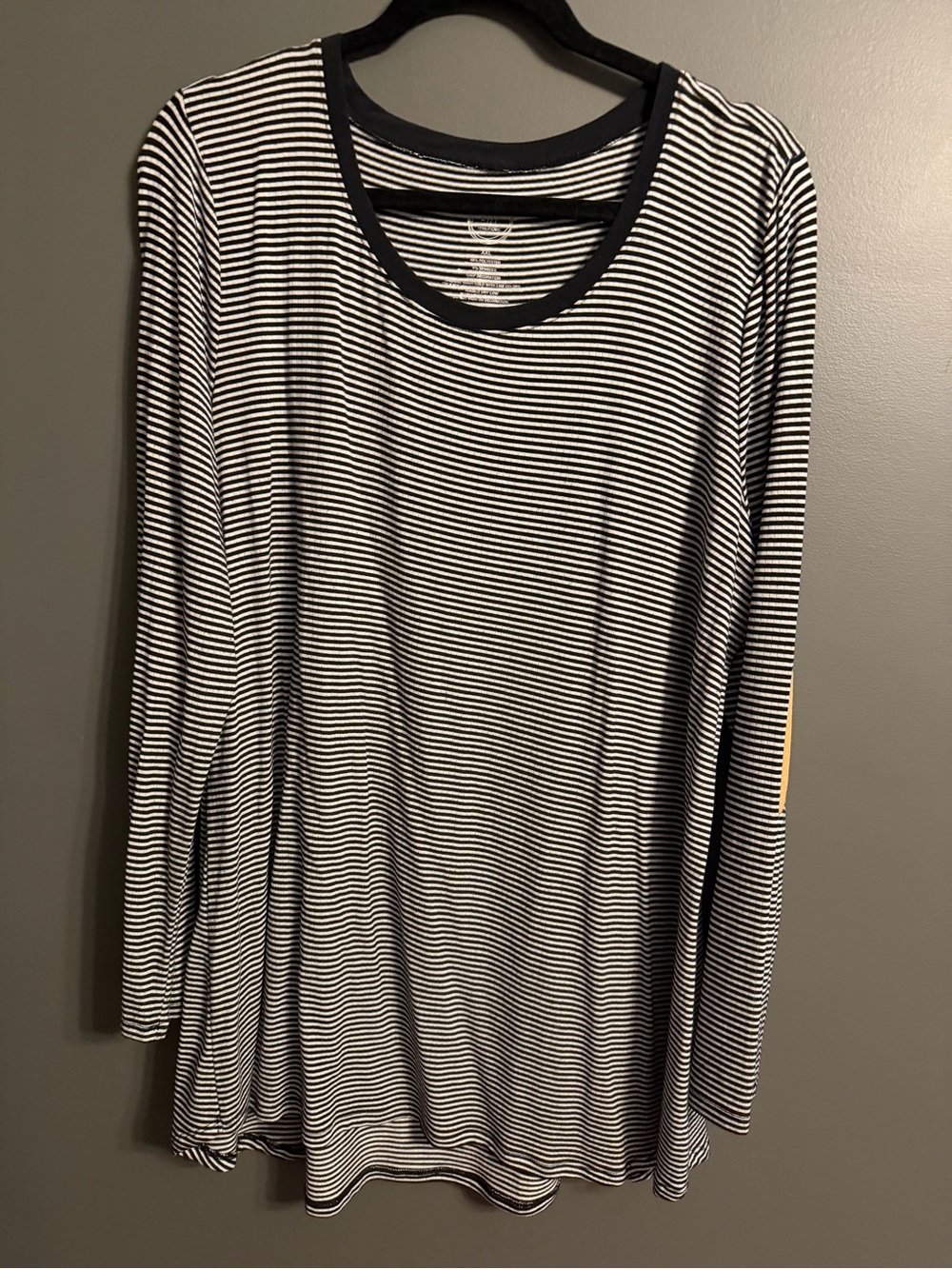 Maurices Black and White Striped Long Sleeve Top